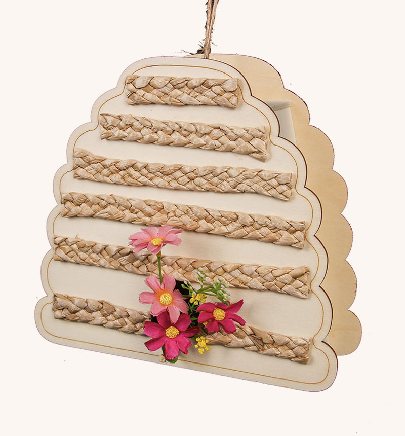 HY-E32405 Wooden bird house straw weaving
